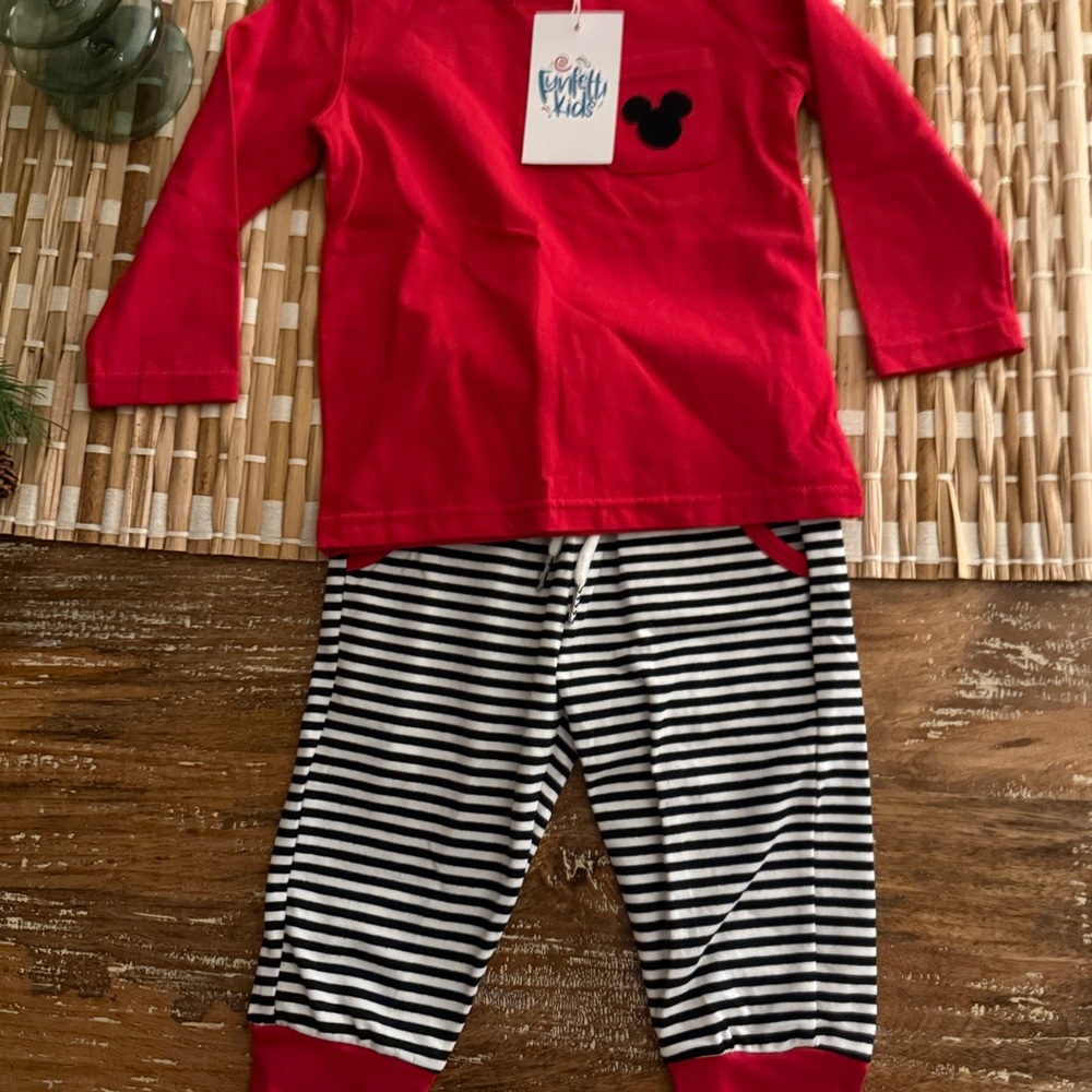 Disney Red and Black Striped Kids Set